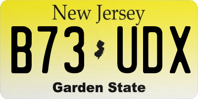 NJ license plate B73UDX