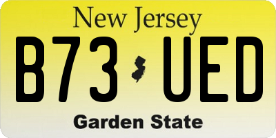NJ license plate B73UED