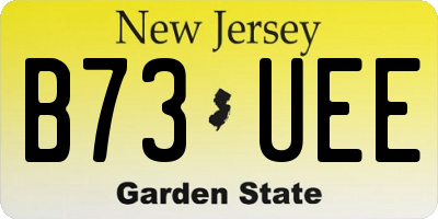 NJ license plate B73UEE