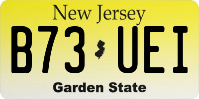 NJ license plate B73UEI
