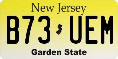 NJ license plate B73UEM