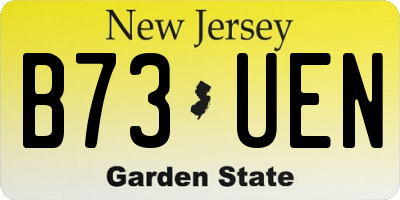 NJ license plate B73UEN