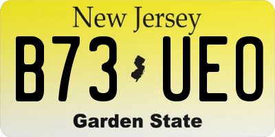 NJ license plate B73UEO