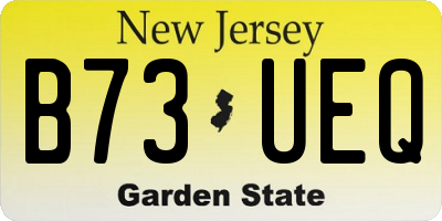 NJ license plate B73UEQ