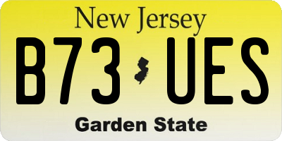 NJ license plate B73UES