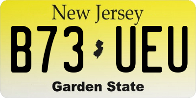 NJ license plate B73UEU