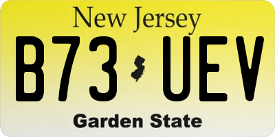 NJ license plate B73UEV