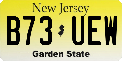 NJ license plate B73UEW