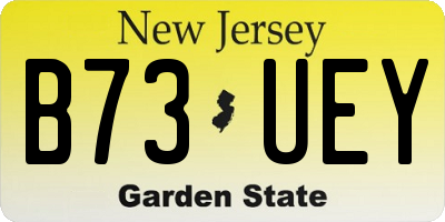 NJ license plate B73UEY