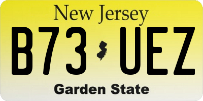 NJ license plate B73UEZ