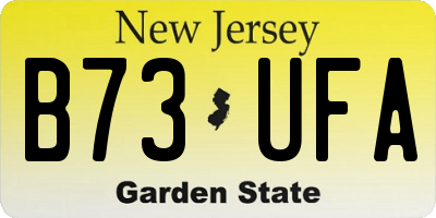NJ license plate B73UFA