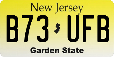 NJ license plate B73UFB