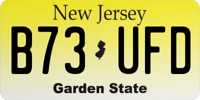 NJ license plate B73UFD