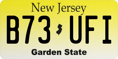 NJ license plate B73UFI