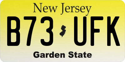NJ license plate B73UFK