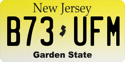 NJ license plate B73UFM