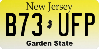 NJ license plate B73UFP