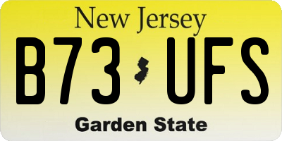 NJ license plate B73UFS