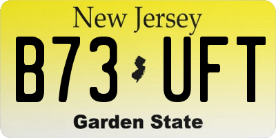 NJ license plate B73UFT