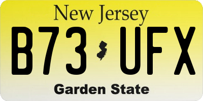 NJ license plate B73UFX