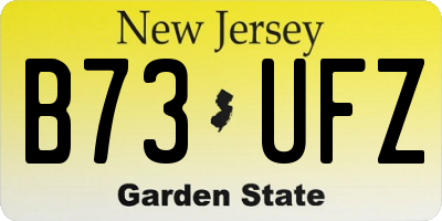 NJ license plate B73UFZ