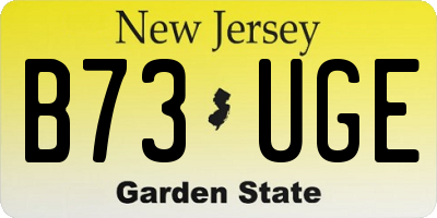 NJ license plate B73UGE