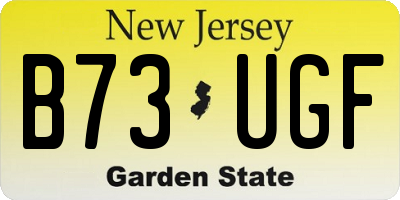 NJ license plate B73UGF