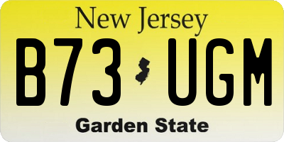 NJ license plate B73UGM