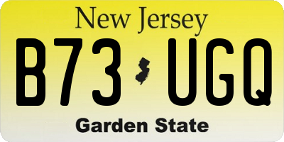 NJ license plate B73UGQ