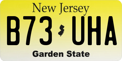 NJ license plate B73UHA