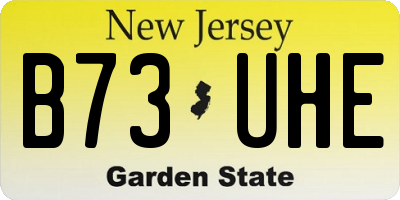 NJ license plate B73UHE