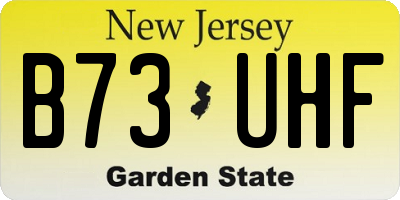 NJ license plate B73UHF