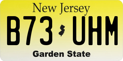 NJ license plate B73UHM