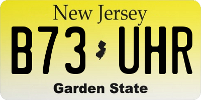 NJ license plate B73UHR