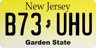 NJ license plate B73UHU