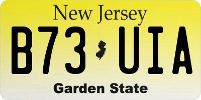 NJ license plate B73UIA