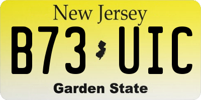 NJ license plate B73UIC