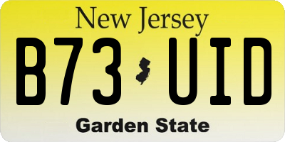 NJ license plate B73UID