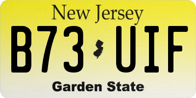 NJ license plate B73UIF