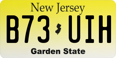 NJ license plate B73UIH