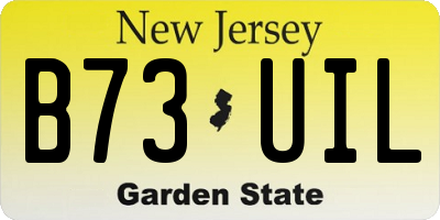 NJ license plate B73UIL