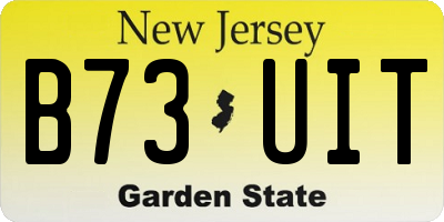 NJ license plate B73UIT