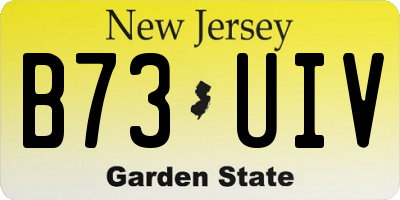 NJ license plate B73UIV