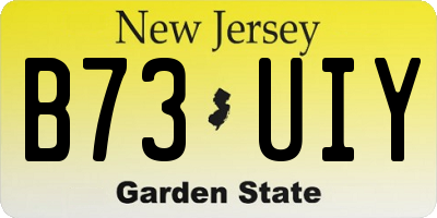 NJ license plate B73UIY