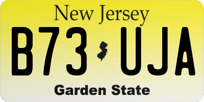 NJ license plate B73UJA