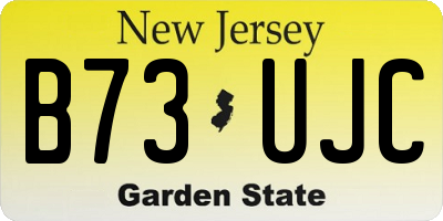 NJ license plate B73UJC