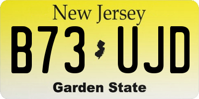 NJ license plate B73UJD