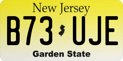 NJ license plate B73UJE