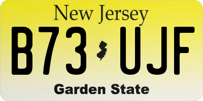 NJ license plate B73UJF