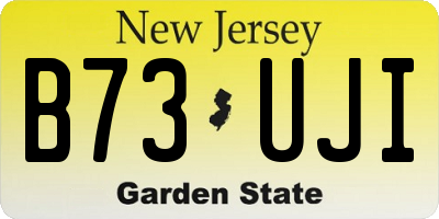 NJ license plate B73UJI